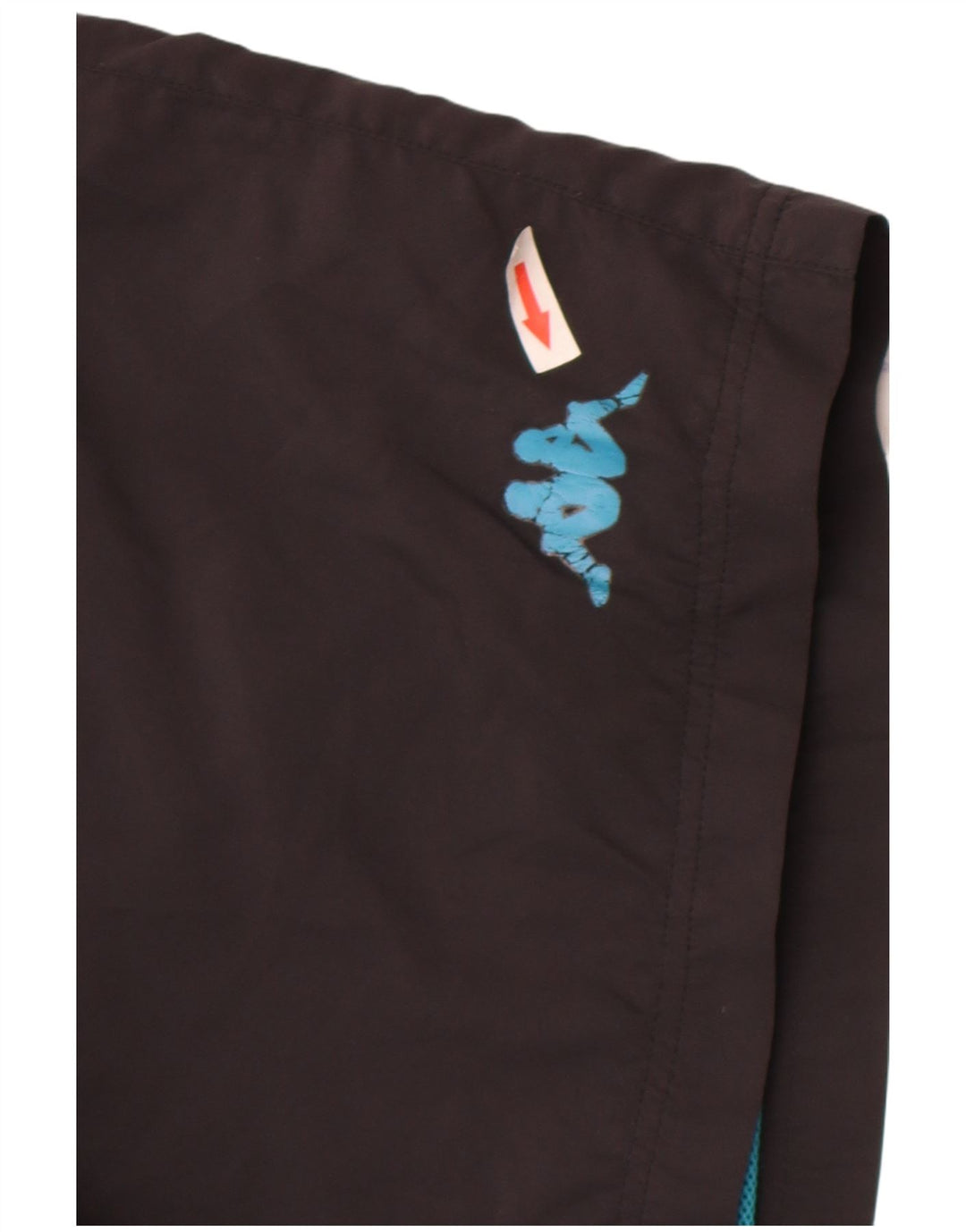 Shorts esportivos masculinos Kappa grande poliéster preto