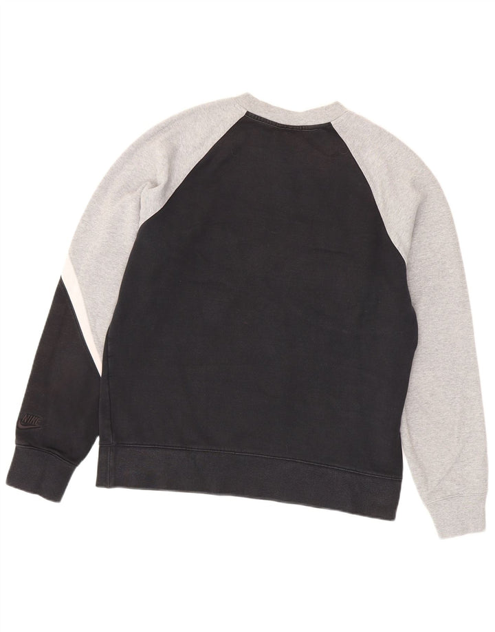 Moletom masculino Nike Jumper médio preto colorblock algodão