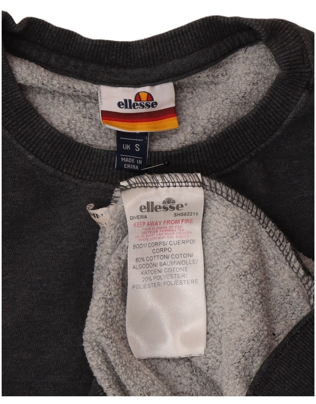 Ellesse moletom masculino jumper pequeno cinza algodão