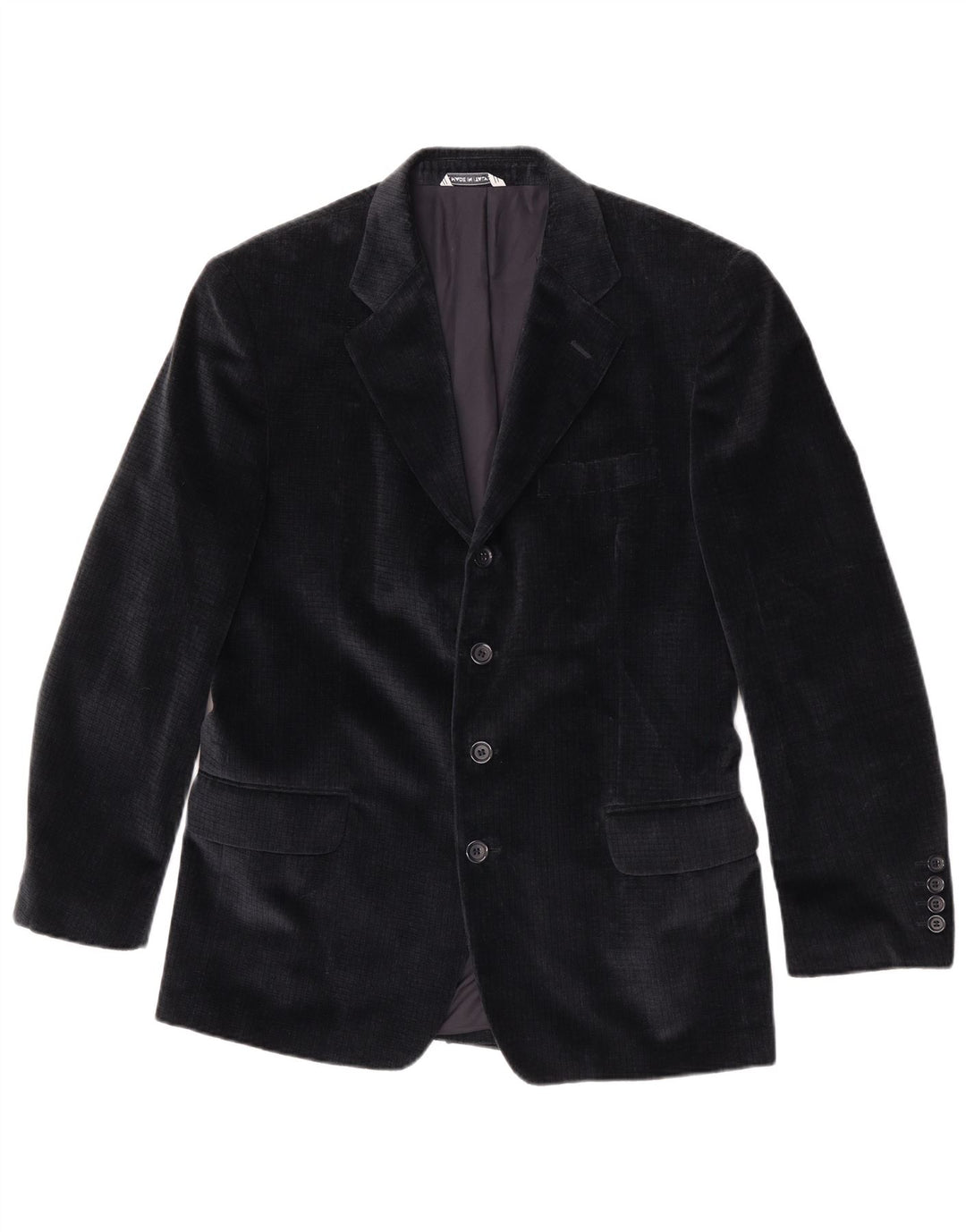 Jaqueta blazer masculina RETRO com 4 botões de veludo IT 48 algodão azul marinho médio