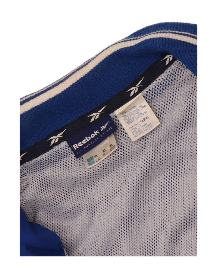 Reebok masculino gráfico pulôver agasalho jaqueta XL azul poliéster