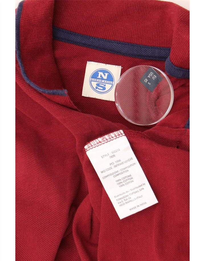 Polo masculino de manga comprida NORTH SAILS pequeno vermelho