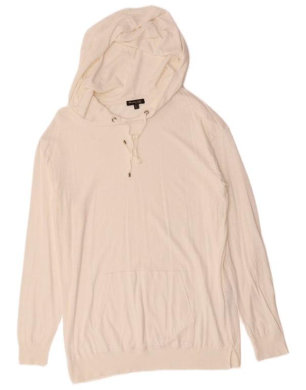 Suéter com capuz feminino Massimo Dutti UK 12 médio branco Lyocell