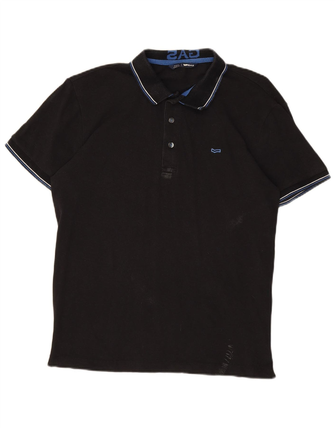 Camisa polo masculina GAS de algodão preto médio