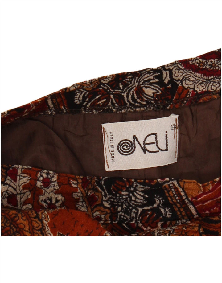 Saia plissada feminina VINTAGE W27 pequena Paisley multicolorida