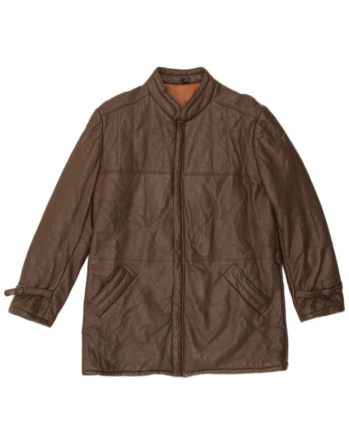 Jaqueta de couro masculina VINTAGE Reino Unido 38 couro marrom médio