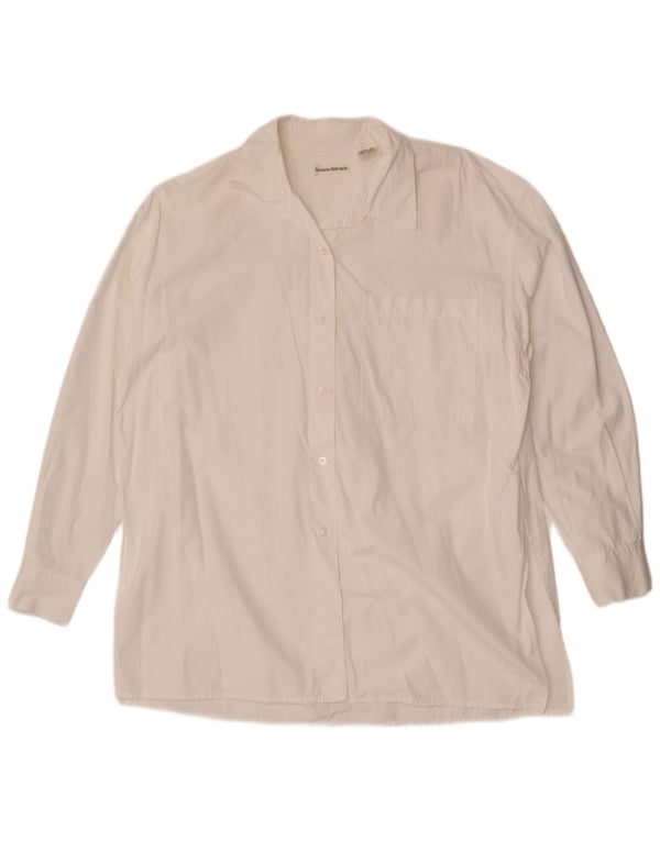 Camisa oversized feminina Banana Republic Reino Unido 14 algodão branco médio