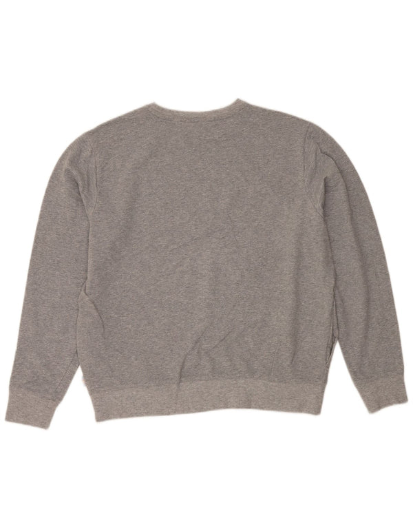 Fila moletom feminino jumper UK 16 grande algodão manchado cinza