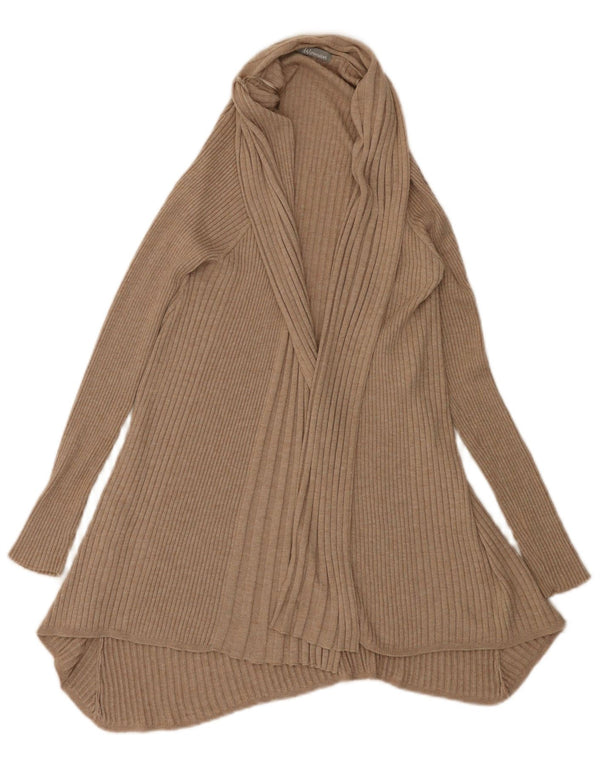 Marks & Spencer Suéter feminino Longline Open Cardigan Reino Unido 14 Médio Bege