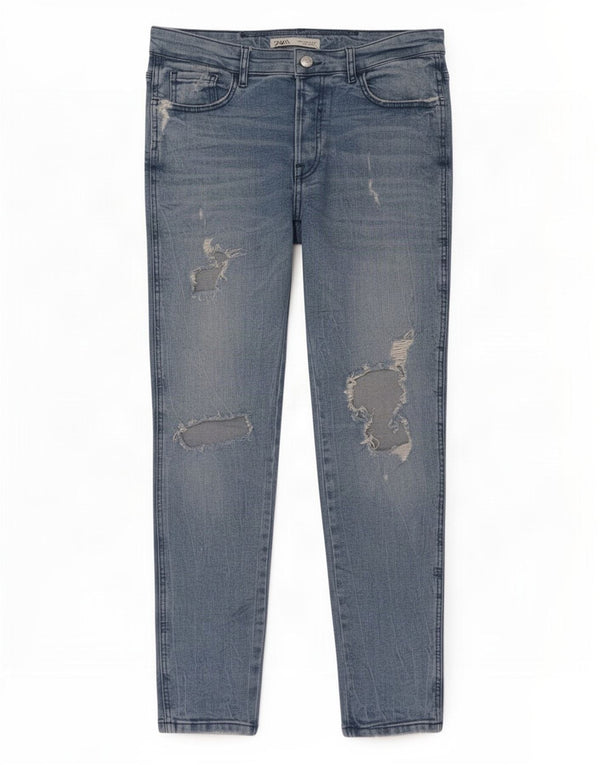 Calça jeans skinny masculina Zara EU 44 grande W34 L28 azul