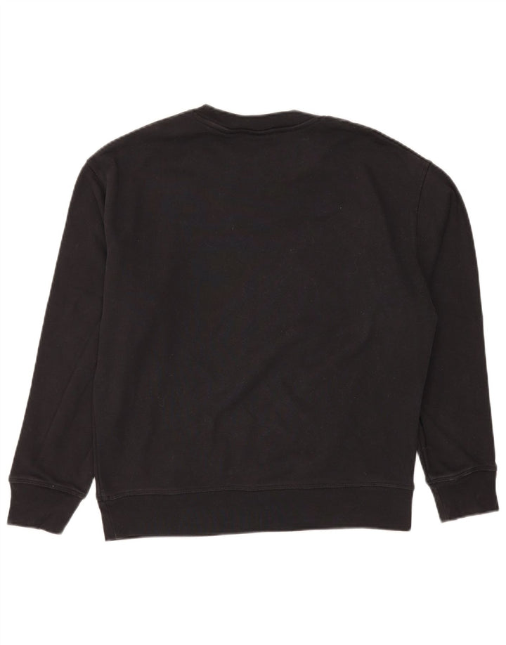 LEVI'S moletom feminino jumper UK 14 médio algodão preto