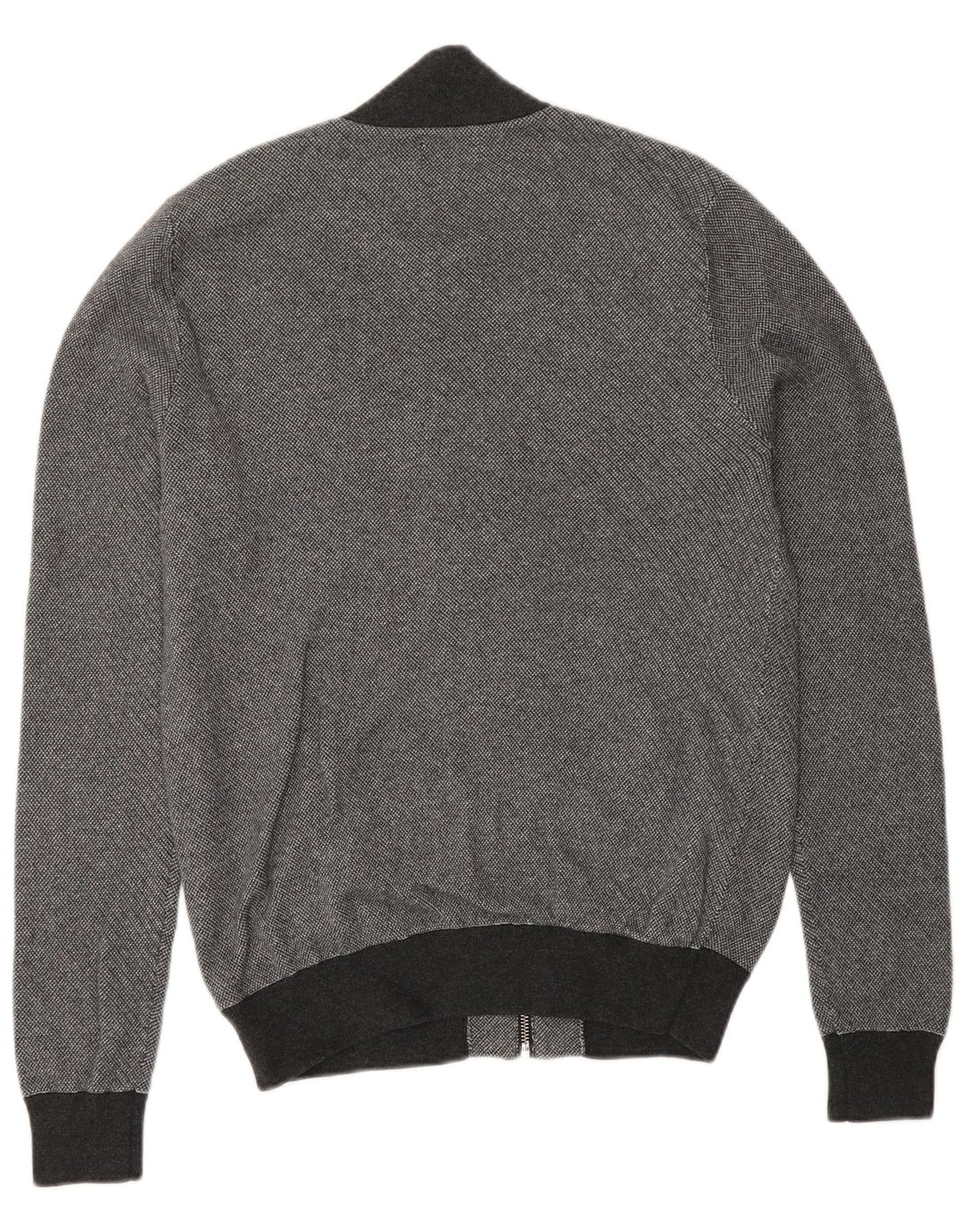 Reiss Mens Treino Top Jaqueta Pequeno Algodão Colourblock Cinza