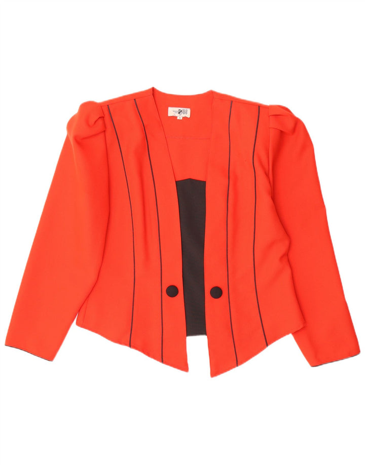 Jaqueta blazer aberta feminina vintage IT 42 listrado vermelho médio