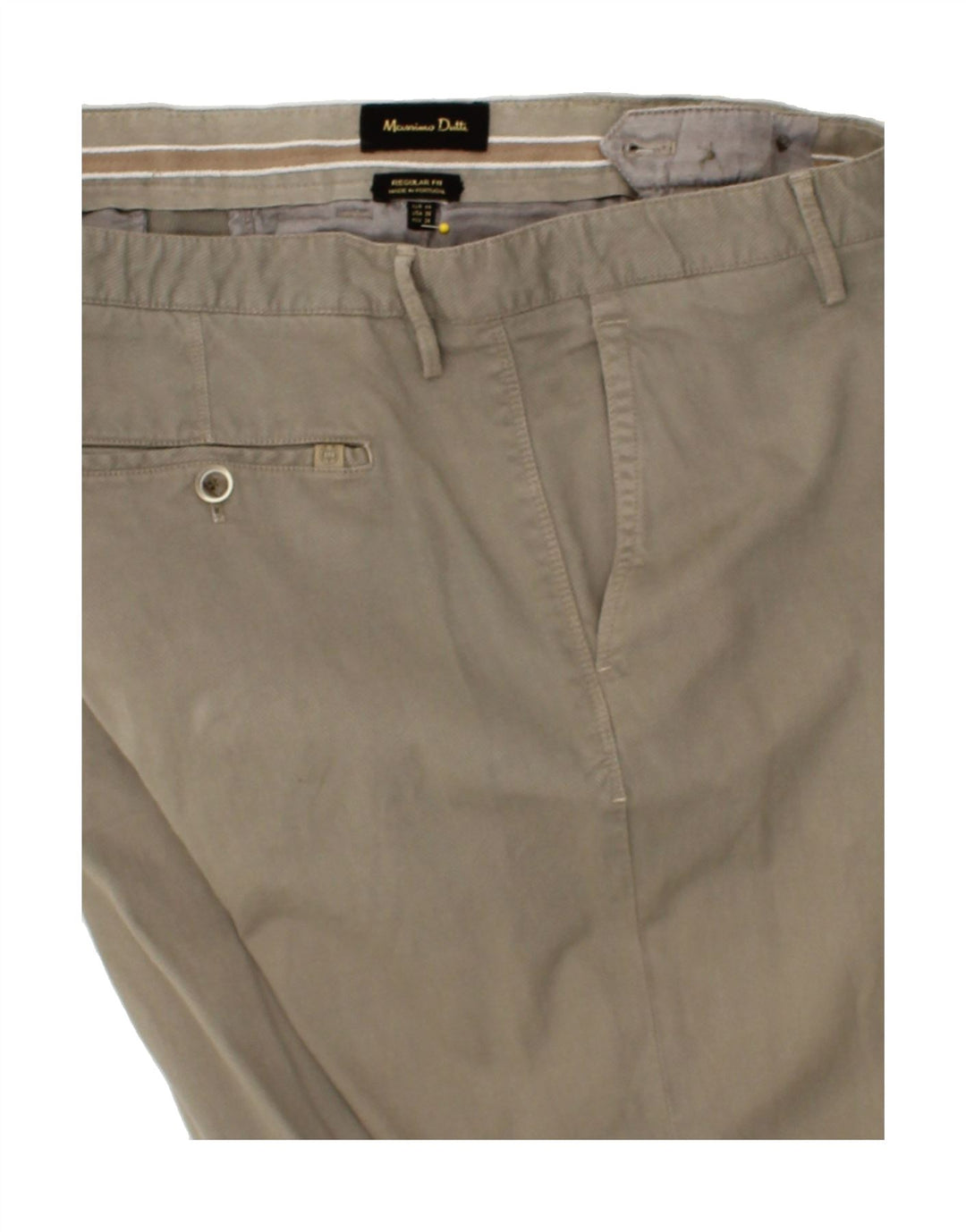 MASSIMO DUTTI Mens Regular Fit Chino Trousers EU 46 XL W36 L30 Grey Cotton Vintage Massimo Dutti and Second-Hand Massimo Dutti from Messina Hembry 