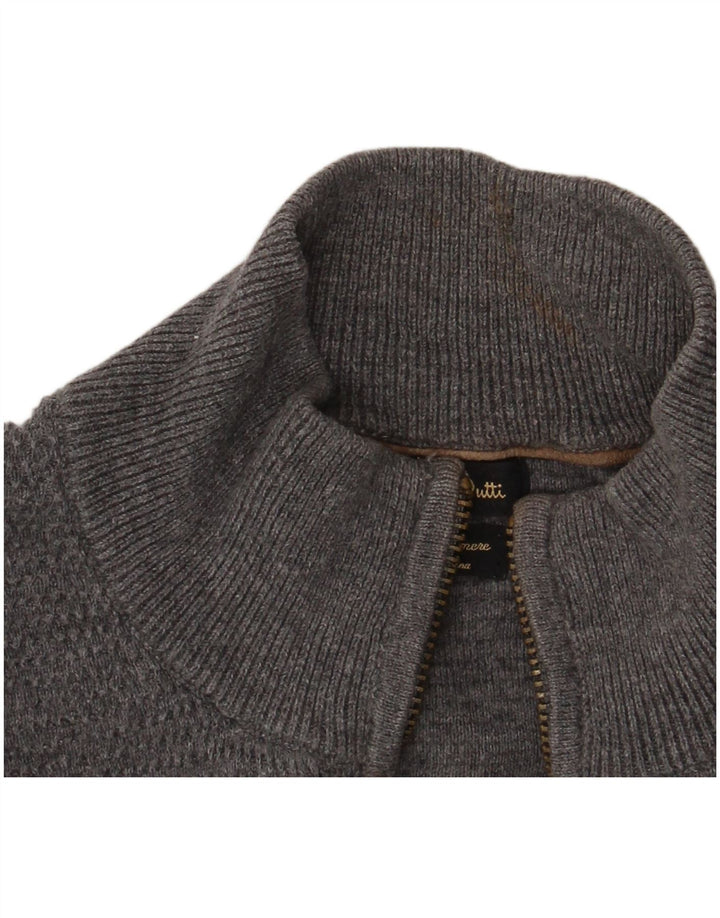 Suéter masculino Massimo Dutti com zíper completo XL cinza