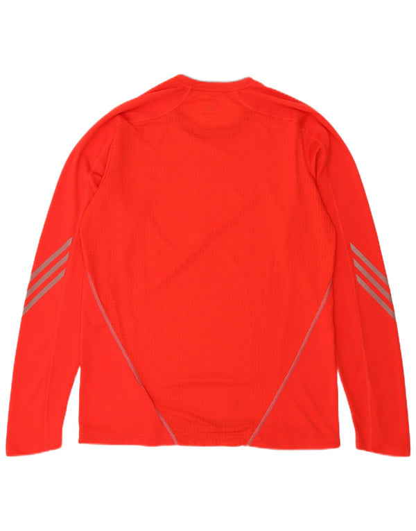 ADIDAS Mens Climalite Top Manga Longa Médio Poliéster Vermelho