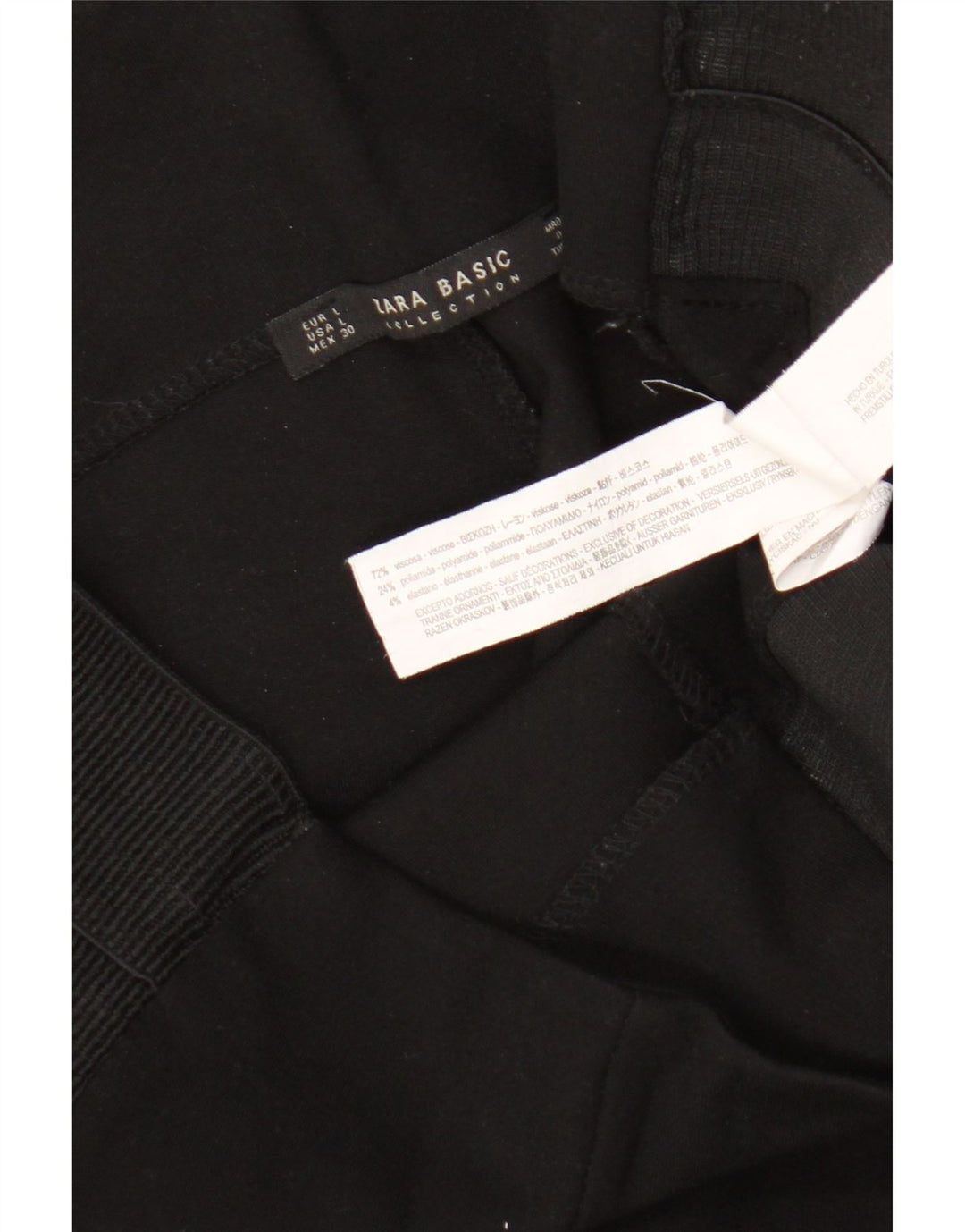 Zara Leggings Femininas UK 14 Grande Viscose Preta