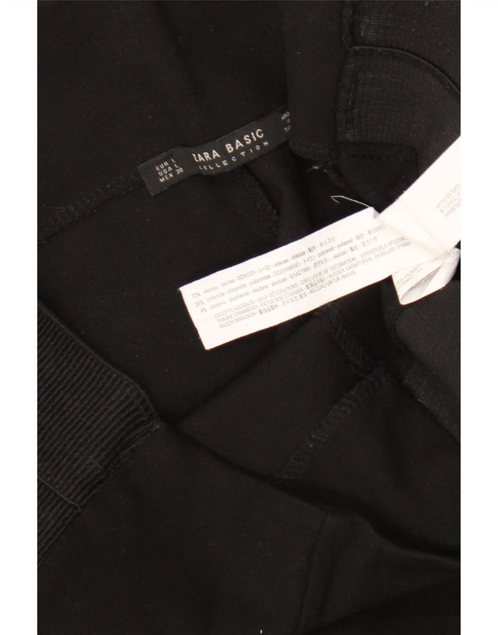 Zara Leggings Femininas UK 14 Grande Viscose Preta