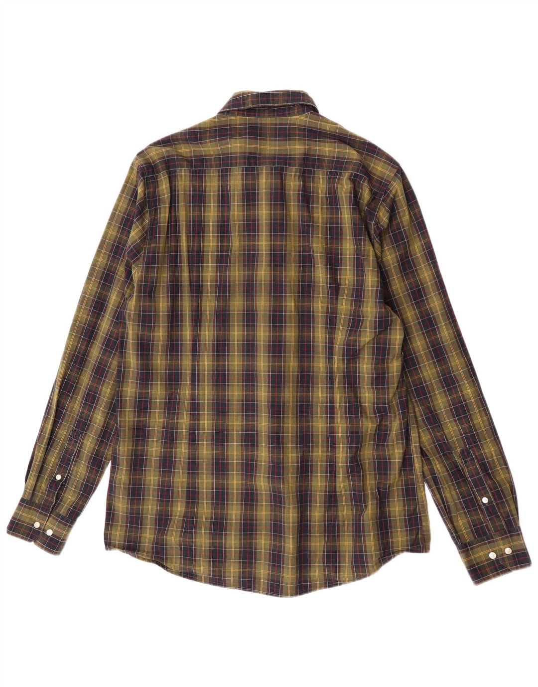 Camisa masculina Barbour sob medida, grande, cáqui, algodão xadrez