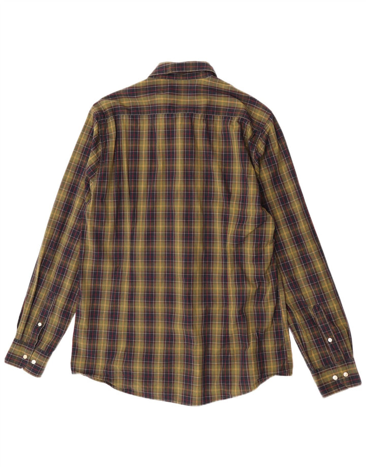 Camisa masculina Barbour sob medida, grande, cáqui, algodão xadrez