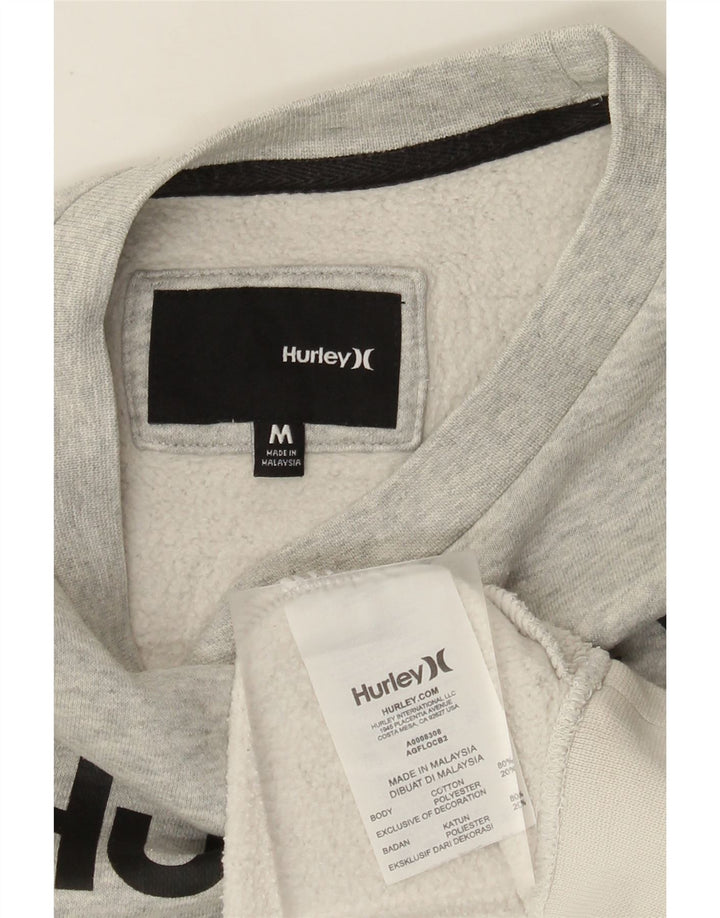 Hurley moletom masculino gráfico jumper médio cinza colorblock algodão