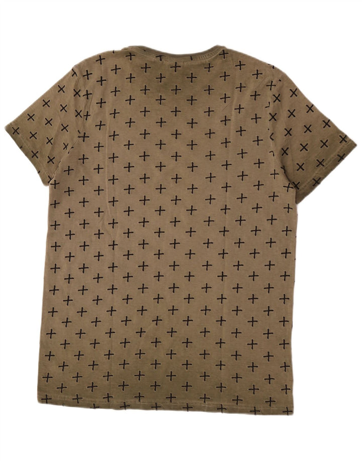 Camiseta masculina com padrão abstrato Scorpion Bay de algodão cáqui médio