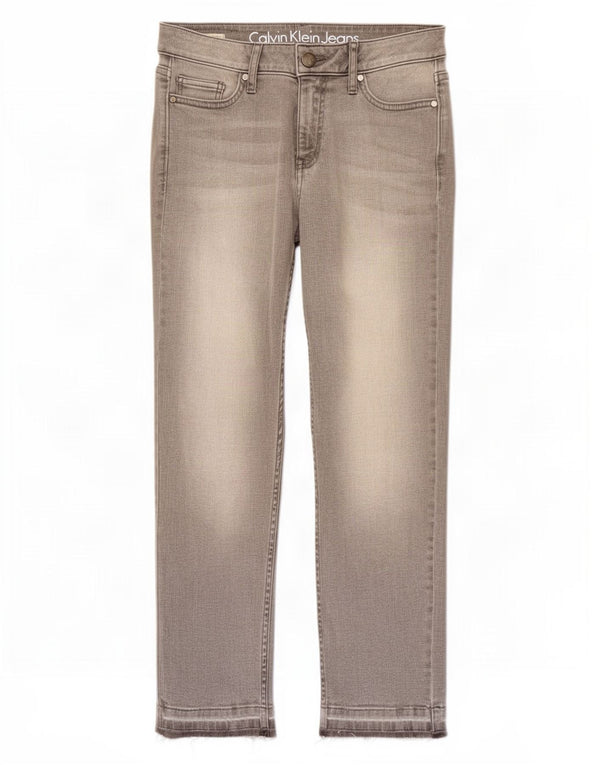 Calça jeans feminina Calvin Klein W28 L25 cinza algodão