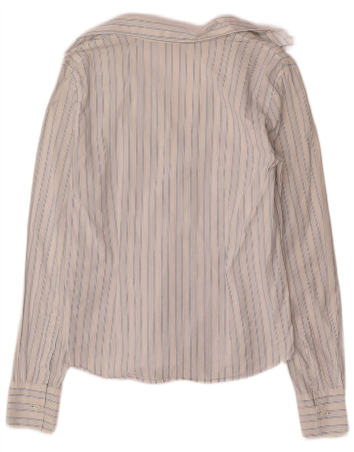 Camisa feminina Tommy Hilfiger EUA 6 algodão listrado branco médio
