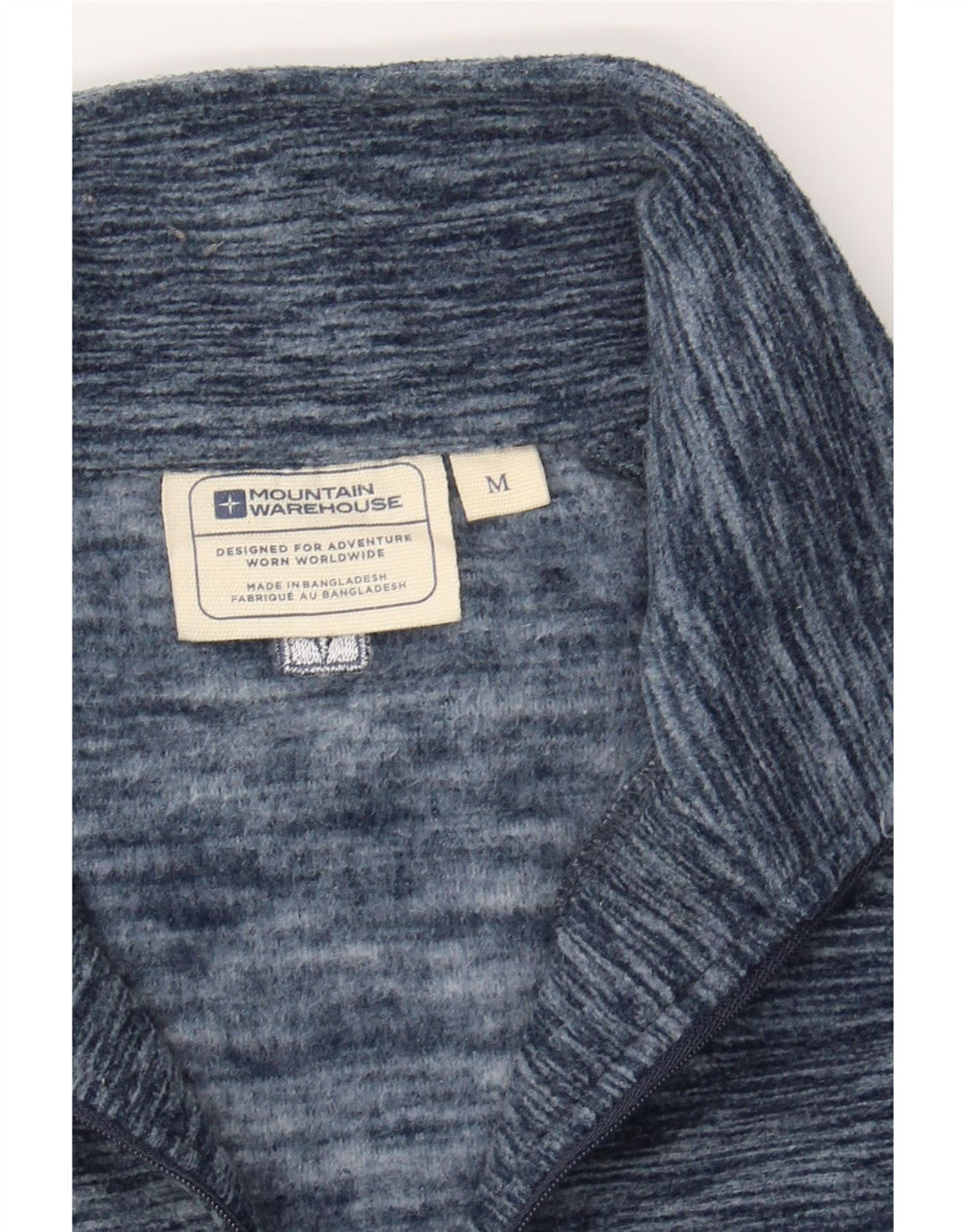 MOUNTAIN WAREHOUSE Mens Zip Neck Fleece Jumper Medium Navy Blue Flecked Vintage Mountain Warehouse and Second-Hand Mountain Warehouse from Messina Hembry 