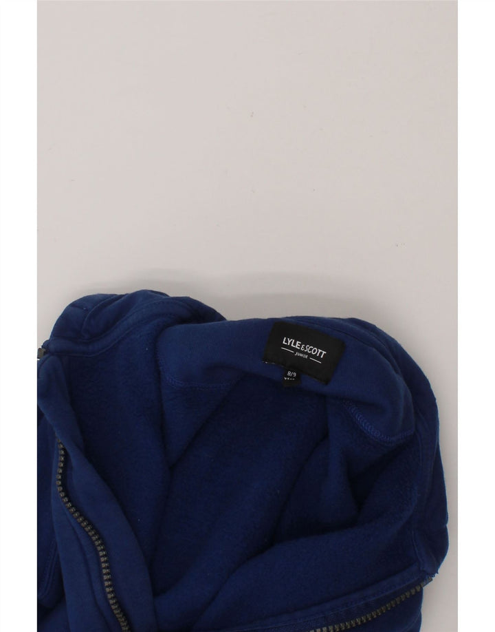 LYLE & SCOTT Boys Zip Hoodie Sweater 8-9 Years Navy Blue Cotton Vintage Lyle & Scott and Second-Hand Lyle & Scott from Messina Hembry 
