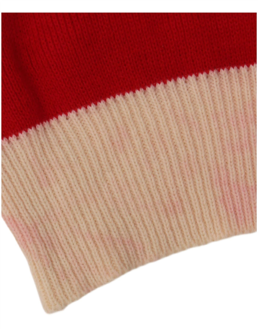 Suéter feminino VINTAGE com gola polo IT 48 XL vermelho colorblock acrílico