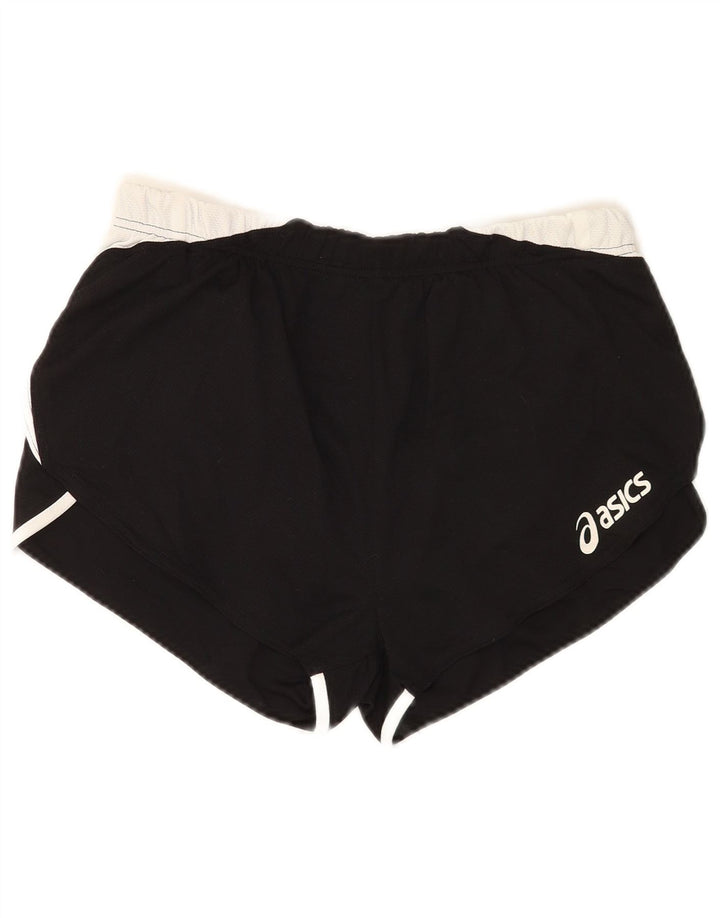 Shorts esportivos femininos Asics UK 12 médio preto colorblock poliéster