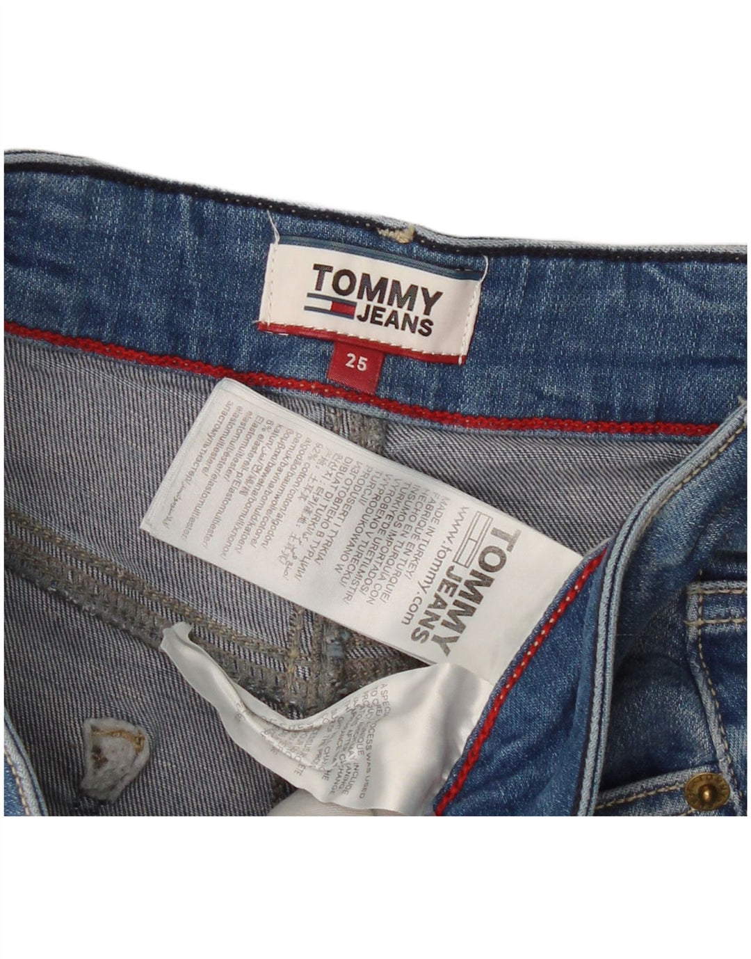 Shorts jeans feminino TOMMY HILFIGER W25 XS azul algodão