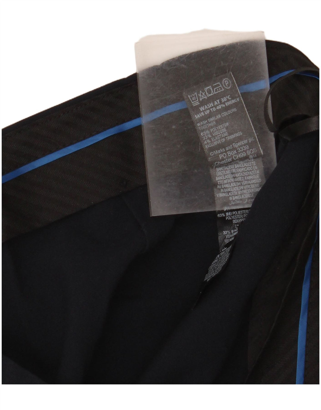 Calça casual feminina MARKS & SPENCER UK 10 pequena W30 L30 azul marinho