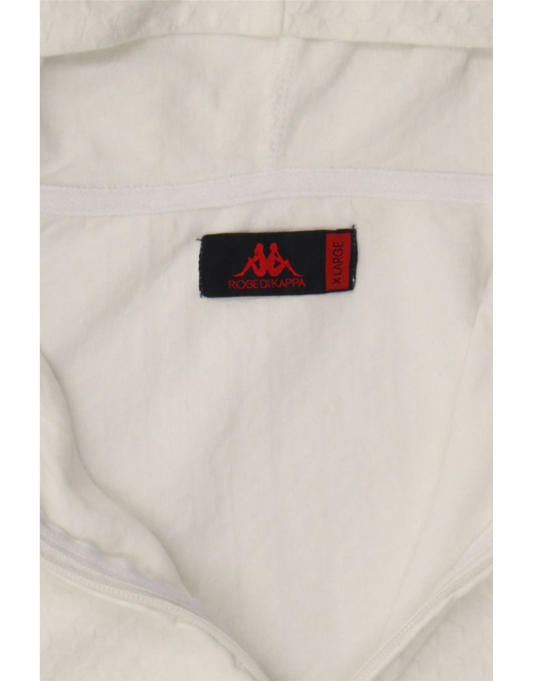 KAPPA Womens Zip Hoodie Sweater UK 18 XL White Argyle/Diamond Vintage Kappa and Second-Hand Kappa from Messina Hembry 