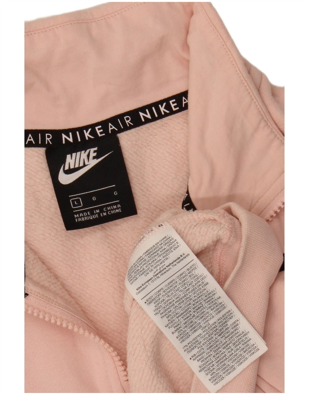 Moletom feminino Nike Crop Graphic Jumper UK 16 grande bloco colorido rosa