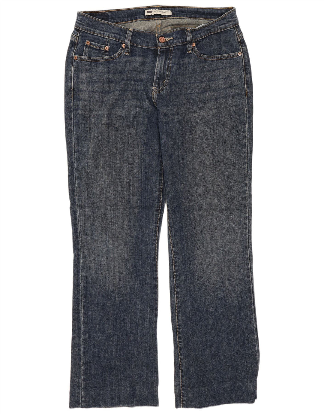 Calça jeans feminina LEVI'S 529 Curvy Bootcut EUA 12 grande W31 L29 algodão azul