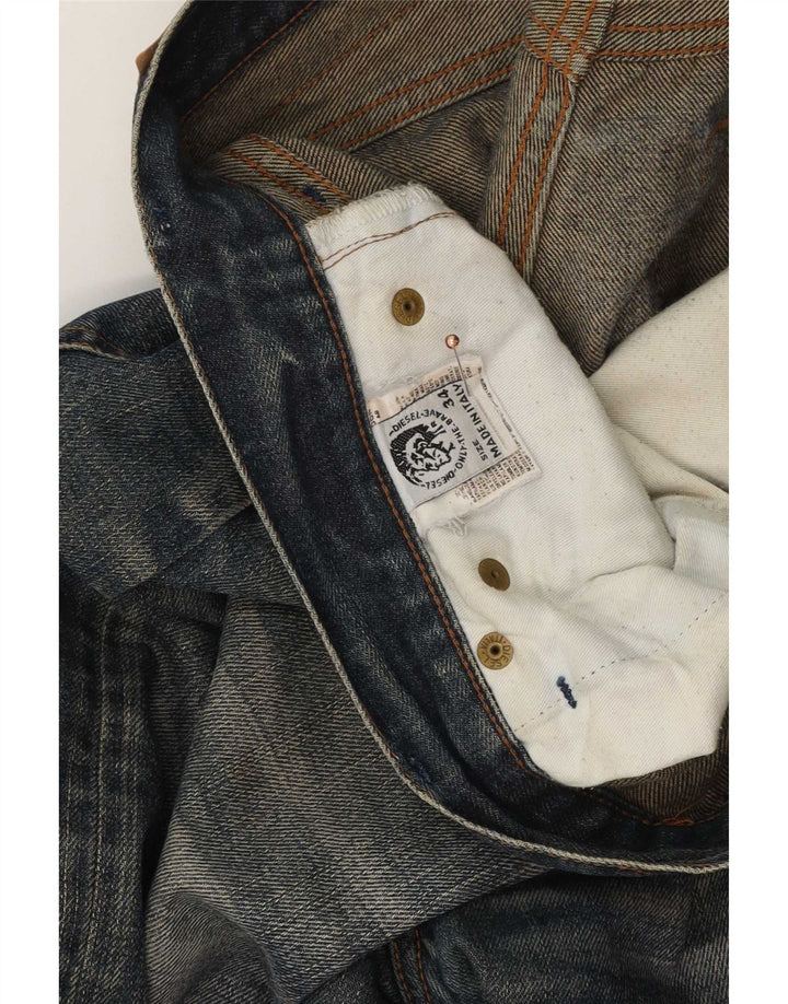 Diesel Mens Straight Jeans W34 L34 Azul Marinho Algodão