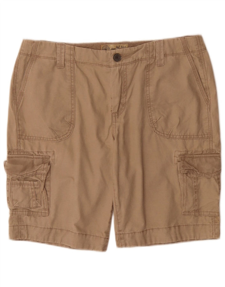 Shorts cargo feminino Fat Face UK 12 médio W32 algodão bege