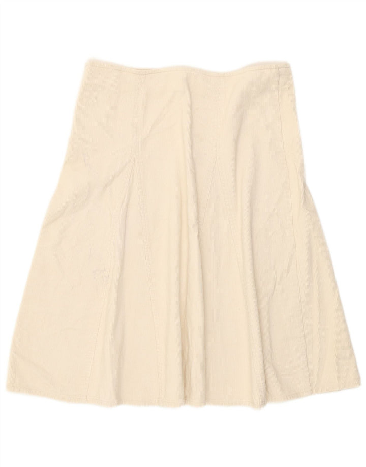 Zara Saia feminina de veludo cotelê médio W28 algodão branco