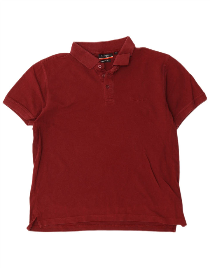Camisa polo masculina Pierre Cardin Regular Fit médio algodão Borgonha
