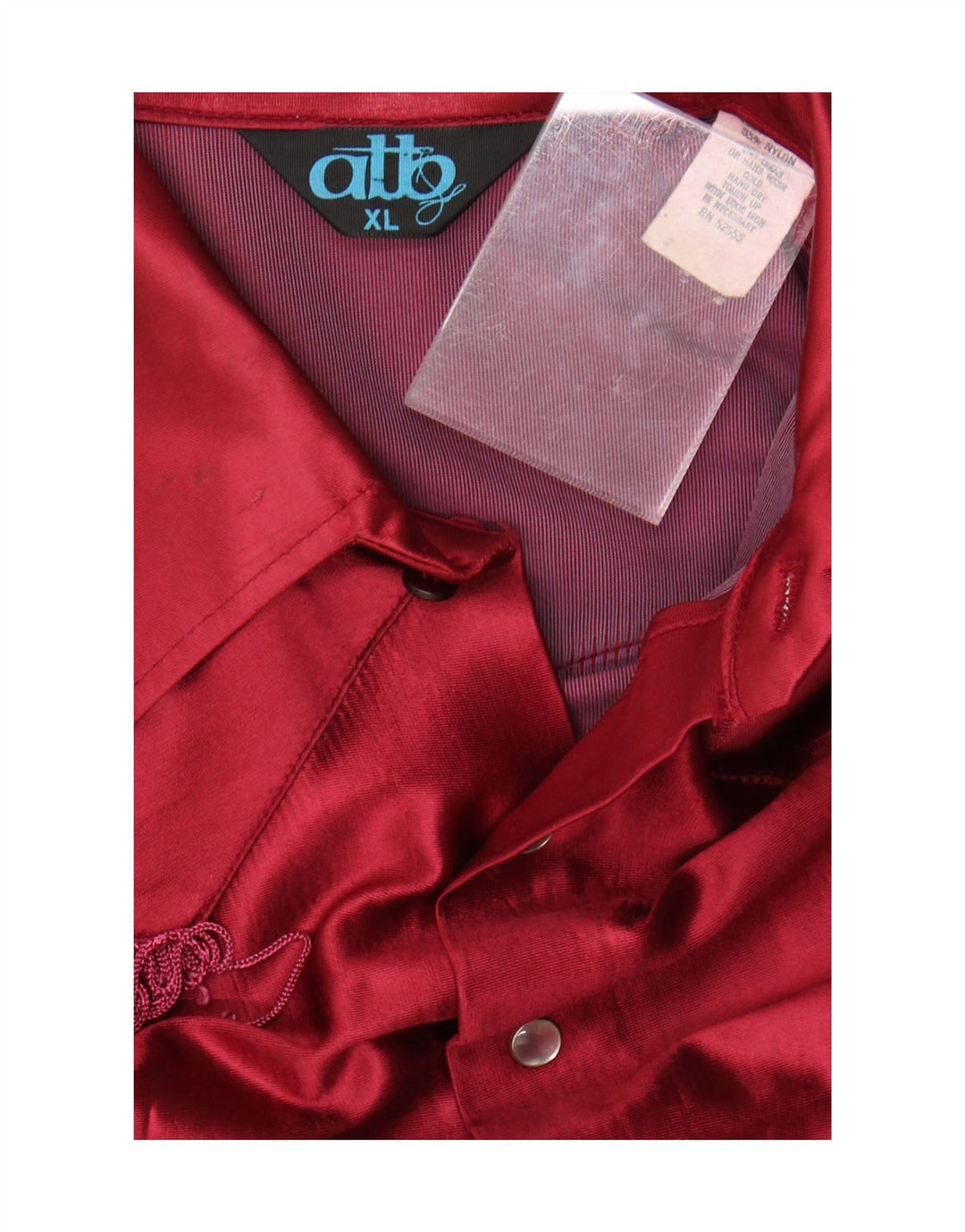 Blusa feminina vintage UK 18 XL acetato vermelho