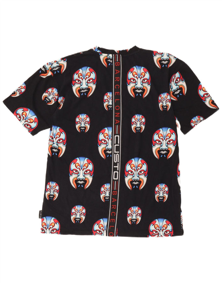 Custo Barcelona Mens Graphic T-Shirt Top Médio Algodão Preto