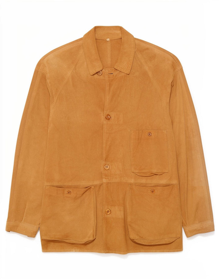 Jaqueta masculina vintage de camurça IT46 pequena bege