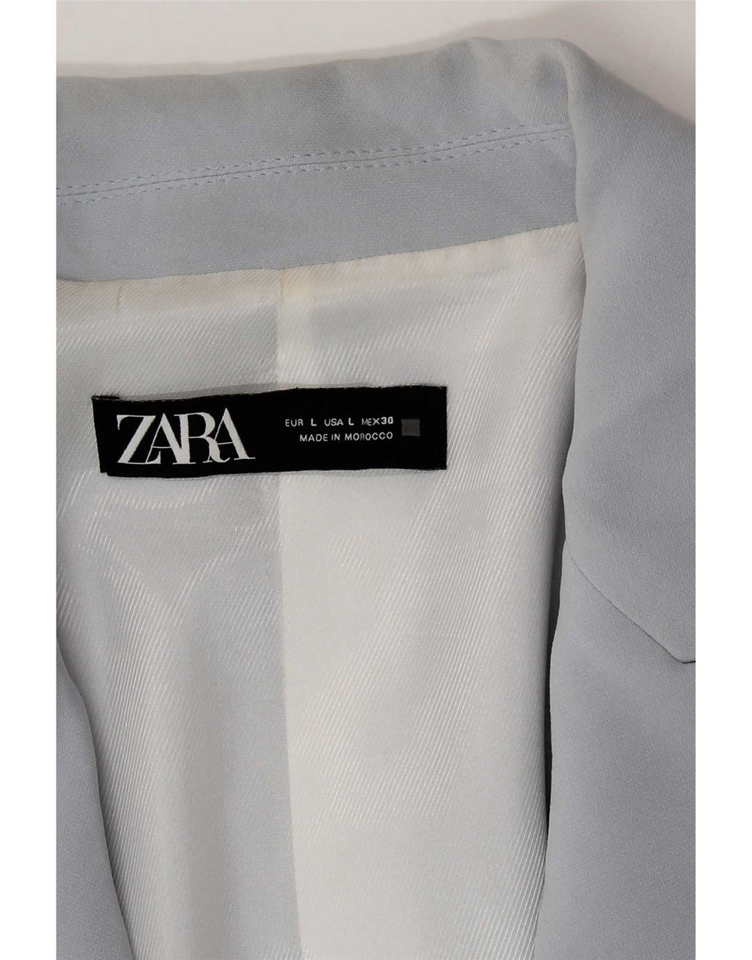 Jaqueta blazer aberta manga 3/4 feminina Zara Reino Unido 16 grande azul