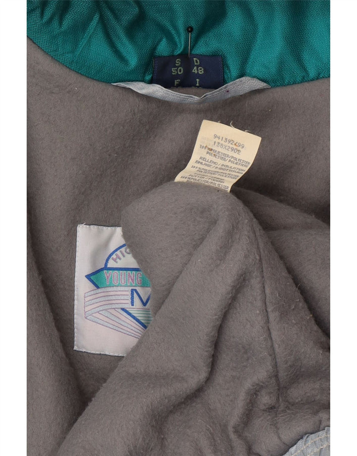 Jaqueta de esqui gráfica masculina vintage EU 48 poliamida colorblock verde médio