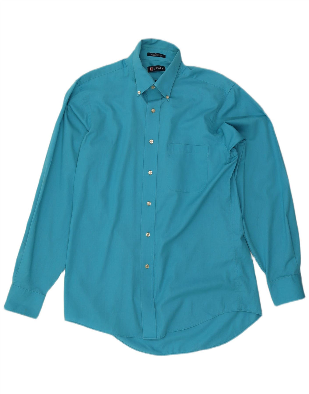 Camisa masculina Chaps tamanho 15 1/2 algodão azul médio