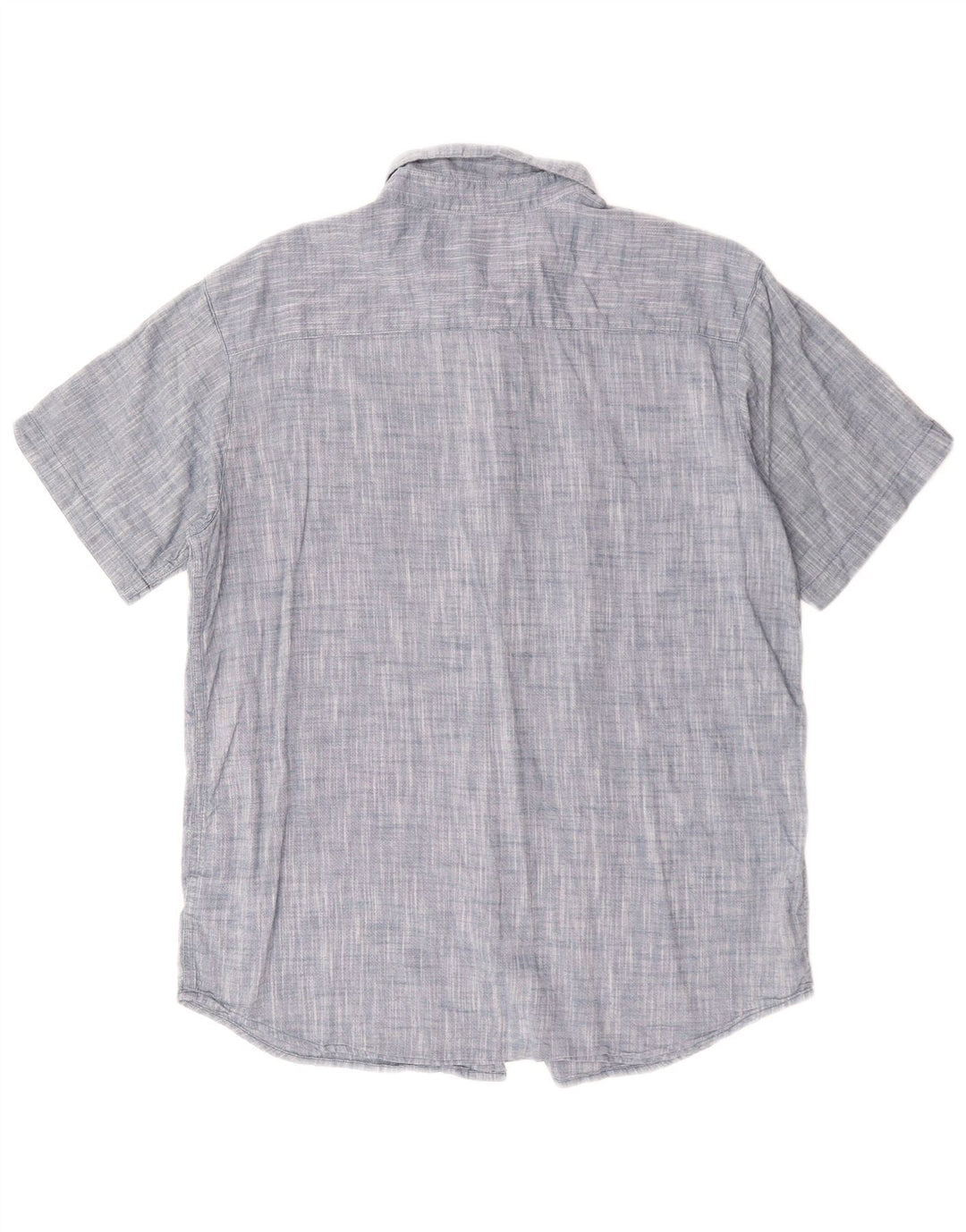 Camisa masculina Columbia de manga curta regular fit grande algodão azul