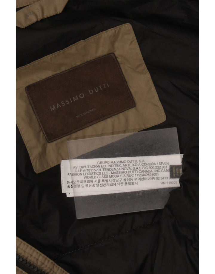 Jaqueta acolchoada masculina Massimo Dutti UK 36 poliéster bege pequeno