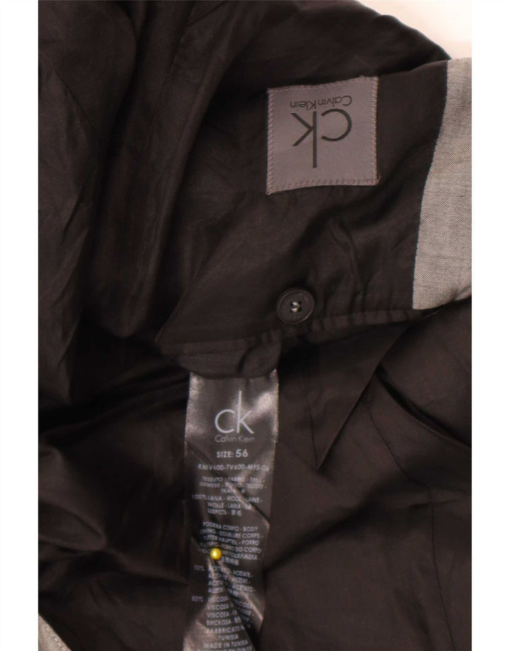 Jaqueta Blazer Masculina Calvin Klein com 2 Botões IT 56 3XL Lã Cinza